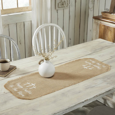 Celebrate Grace Jute Burlap Happy Easter Runner