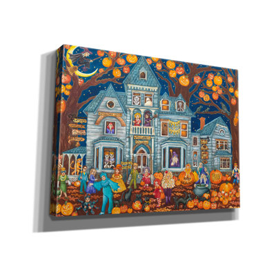 'Haunted House Costume Parade' by Andrea Strongwater Canvas Wall Art