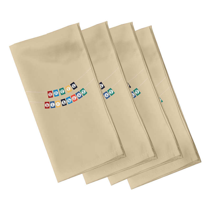 Polyester Word Square Napkin, Taupe