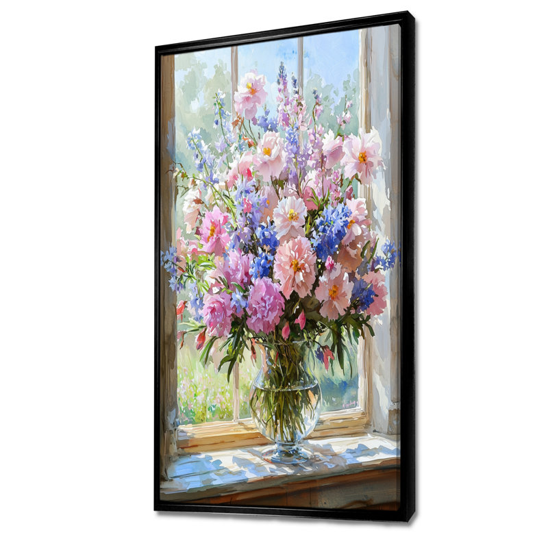 Chaplin - salon d'art mural floral, H 60 po x l 28 po, Impression encadrée flottante, Noir
