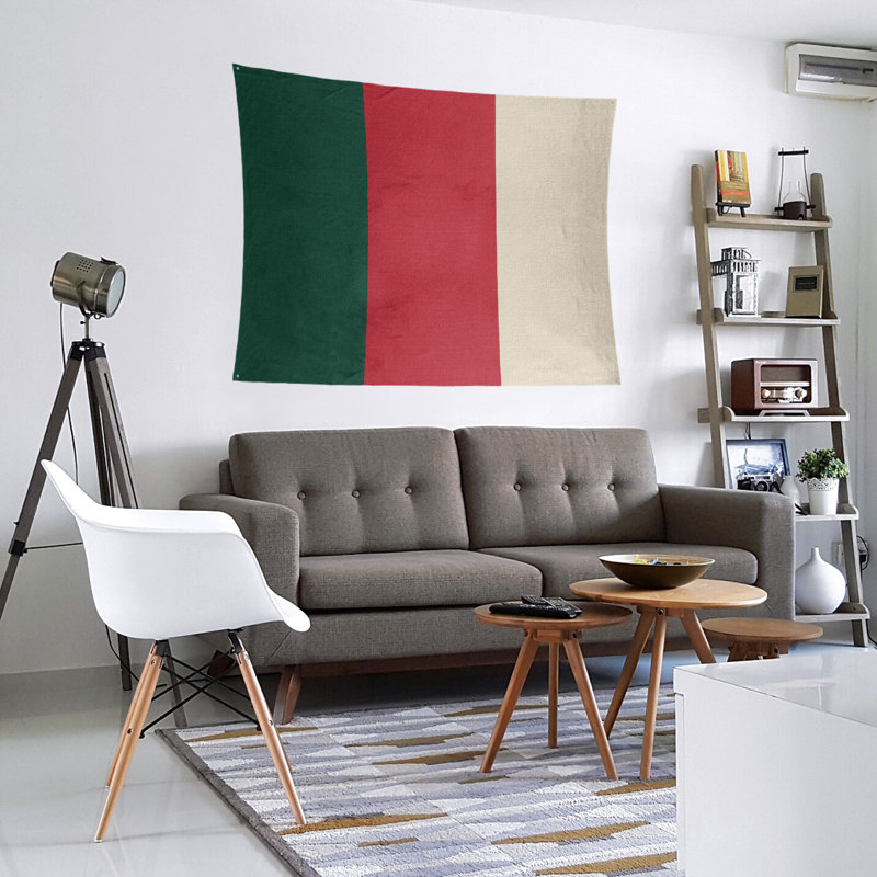Tapisserie de polyester Minnesota, H 68 po x l 80 po, Vert forêt / rouge Iron Range / blé du Minnesota