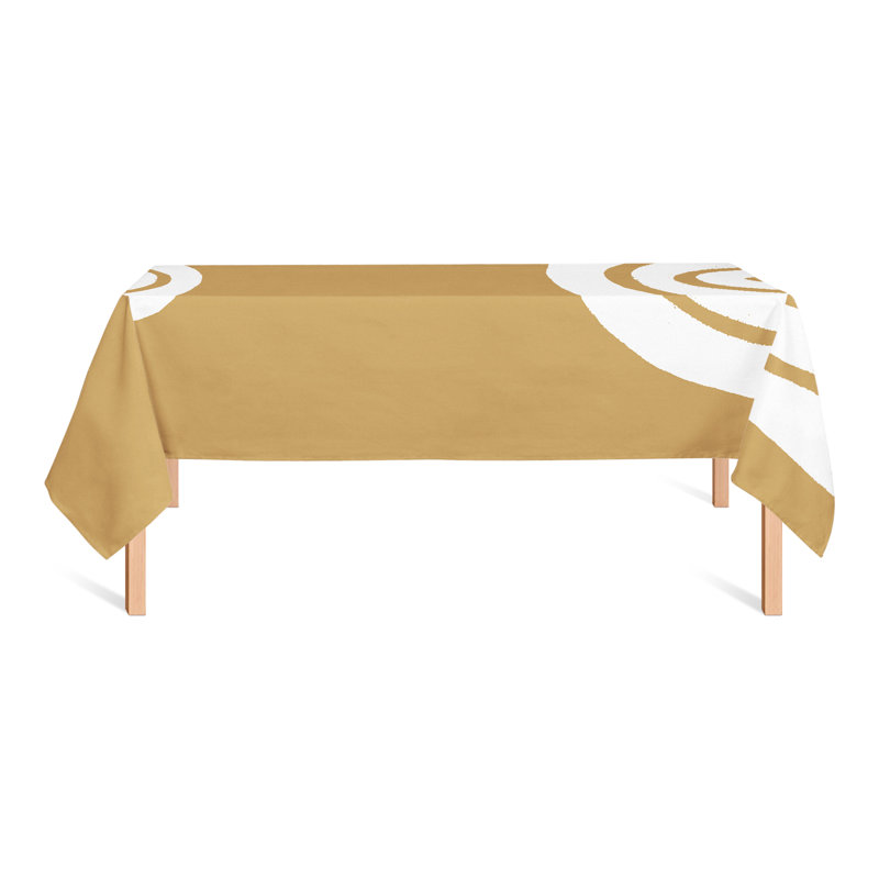Orange And White Rainbows Tablecloth, 102" L x 58" W