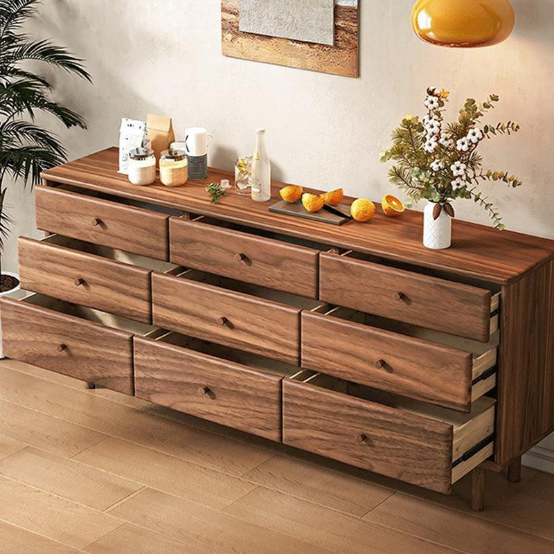 Commode d'appoint simple noyer noir, H 31,5 po x l 62,99 po x P 15,75 po