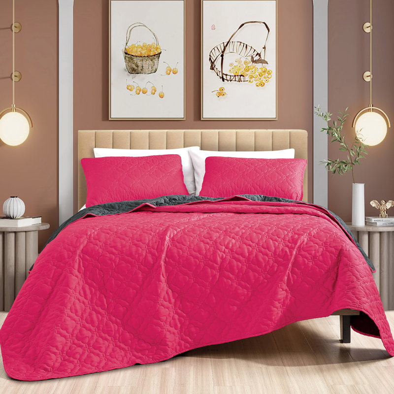 Couvre-lit 3 pièces Taura Luxury, Couvre-lit grand et 2 grandes taies décoratives