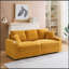 Canapé 80 pouces deux-en-un avec couchette inclinable pliable, tissu en velours côtelé, porte-gobelet et coussin pour le salon-1031295229
