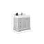 Chêne blanc Manhattan X P 22 po D Meuble-lavabo décalé à droite avec 2 quartz blancs