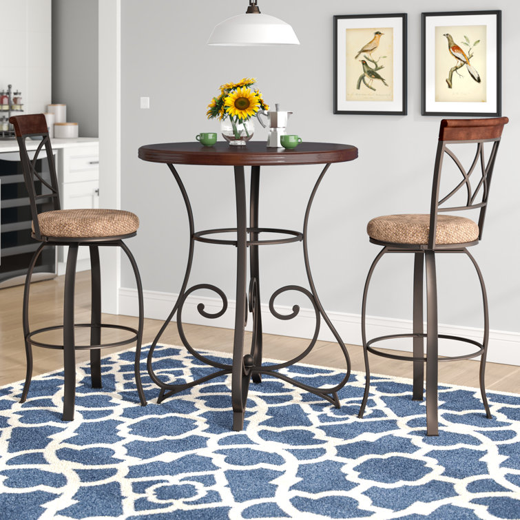 Jefferson 3 Piece 36" Round Pub Table Dining Set