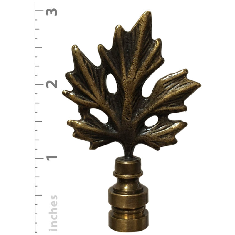 Faîteau de lampe feuille d’érable, Laiton antique