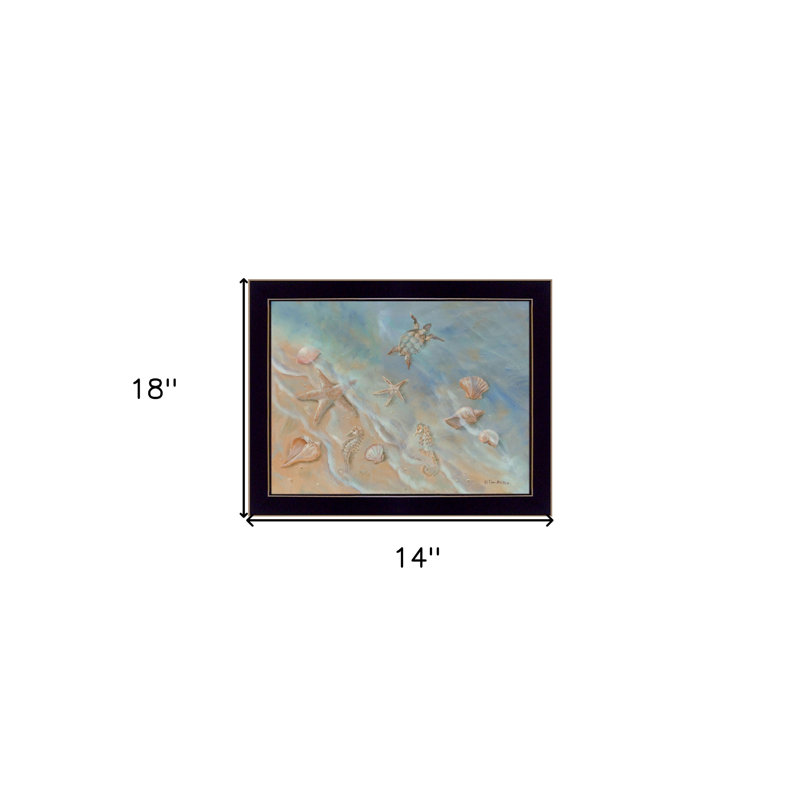 Seashore Star, impression murale encadrée noire