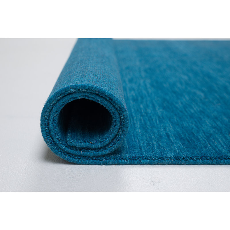 Rectangular Uniform Color Wool Hand Woven Area Rug, Rectangle 60cm x 90cm