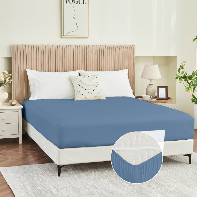 Drap-housse double en microfibre brossée avec sangles pouvant accueillir jusqu'à 14 personnes, Drap-housse de taille simple