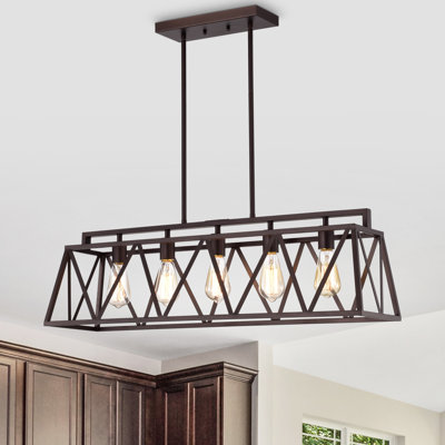 Luminaire suspendu linéaire à 5 lumières pour îlot de cuisine Hakim