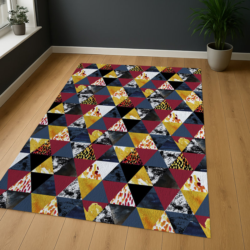 Geometric Area Rug, Rectangle 90 x 150 cm