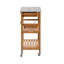 Chariot-bar à roulettes Jude, 2 tablettes, faux marbre, bambou brun