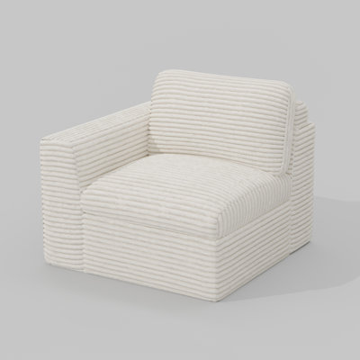 Wide Plush Corduroy Compression Corner Seat Module, Left Seat, Right Seat