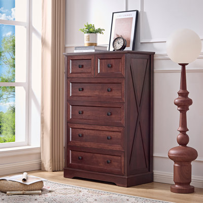 6 Drawer Dresser for Bedroom,Drawer Chest Dresser, Wooden Storage Dresser