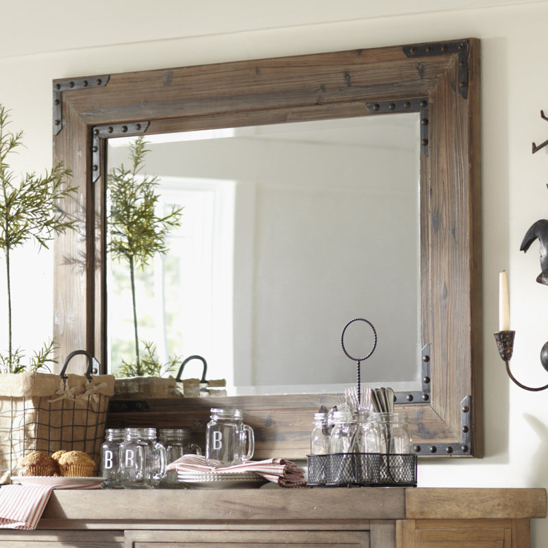 Sherri-Ann Solid Wood Rectangle Mirror, 46.5" H x 34.75" W