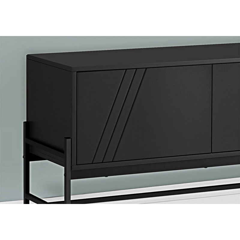 Meuble télé avec espace de rangement multimédia, Noir