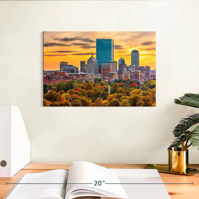 Ravi Boston Autumn Sunset, H 8 po x l 12 po