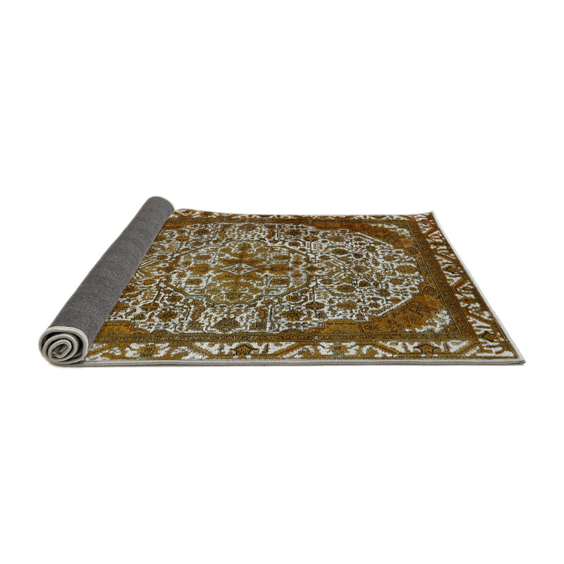 Tapis oriental orange / blanc, Rond 7 pi