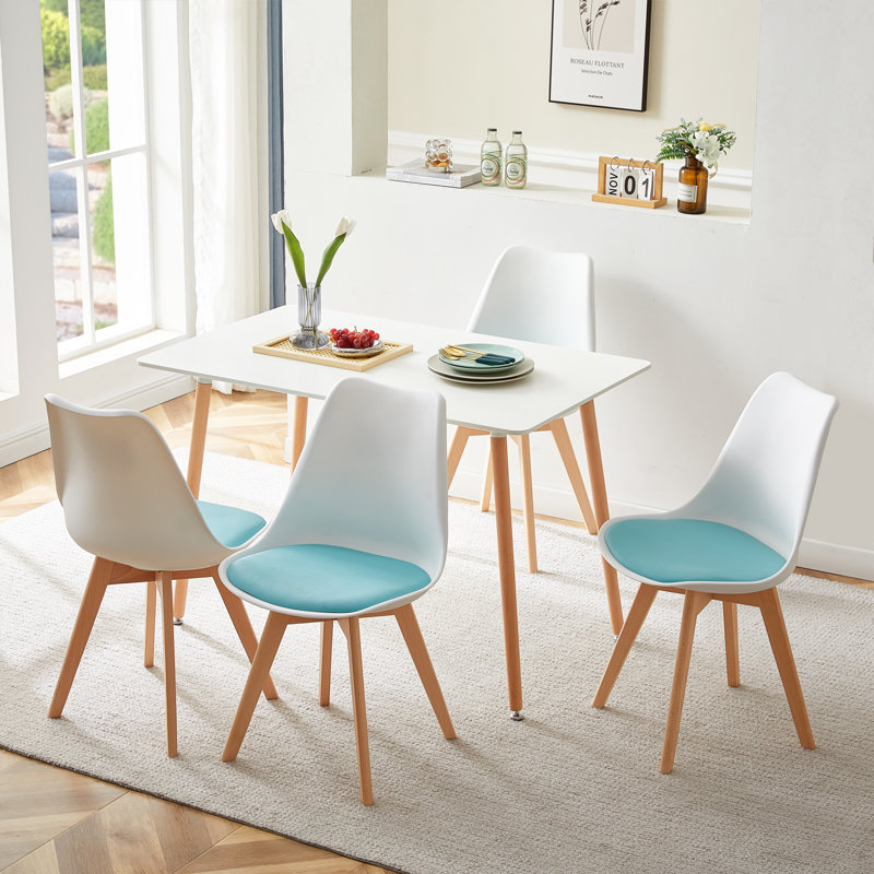 Navin 4 - Person Dining Set, Aqua, 73cm H x 47cm W x 41cm D