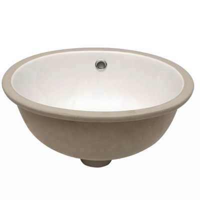 Lavabo de salle de bain ovale encastré en céramique 16,5 "x 13,4" avec trop-plein