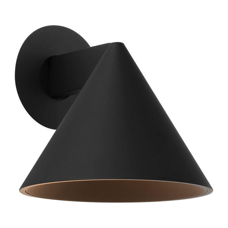 Midrand Solid Brass 1 - Light LED Armed Sconce, Nightshade Black, Nightshade Black