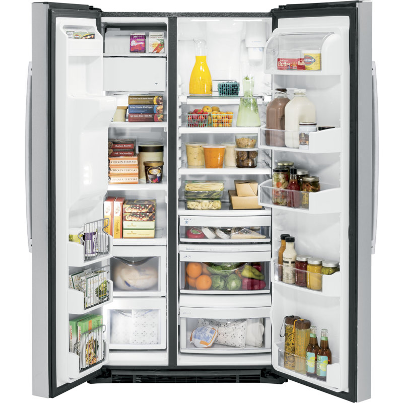 35.75" Side by Side 25.3 cu. ft. Energy Star Refrigerator with Fingerprint Resistant Finish