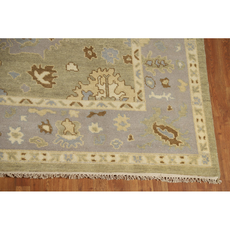 Tapis vert clair Oushak 9 x 12