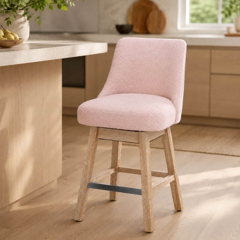 Ensemble de 2 tabourets pivotants 360 °, Rose, Pink