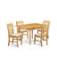 L'ensemble de 5 tables de cuisine pour 4 personnes comprend une table de salle à manger rectangulaire avec Dropleaf et 4 chaises rembourrées en tissu de lin, chêne-122934970-131575168-131575169
