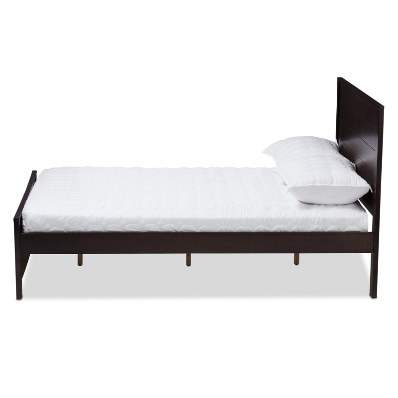 Lit standard en bois massif Louisville, Espresso brun, Double