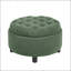 Repose-pieds rond avec rangement de 25 pouces avec plateau, table basse ronde en tissu touffeté avec rangement-1215677376