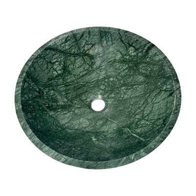 DuDuLin 17'' Dark Green Stine Circular Vessel Bathroom Sink