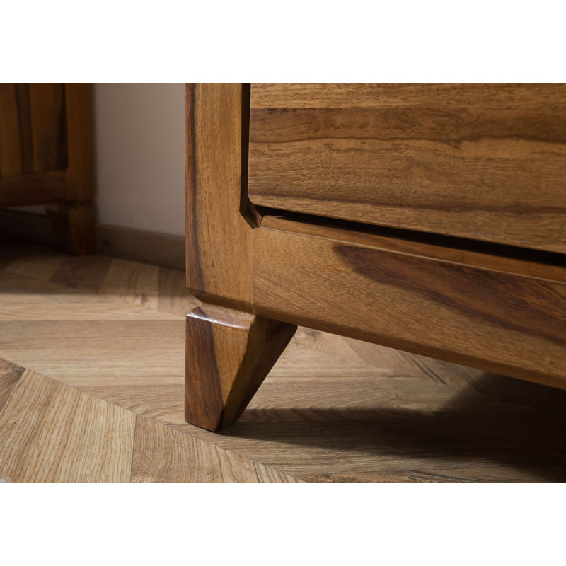 Ancona 100cm Solid Wood Sideboard, Brown Lacquered