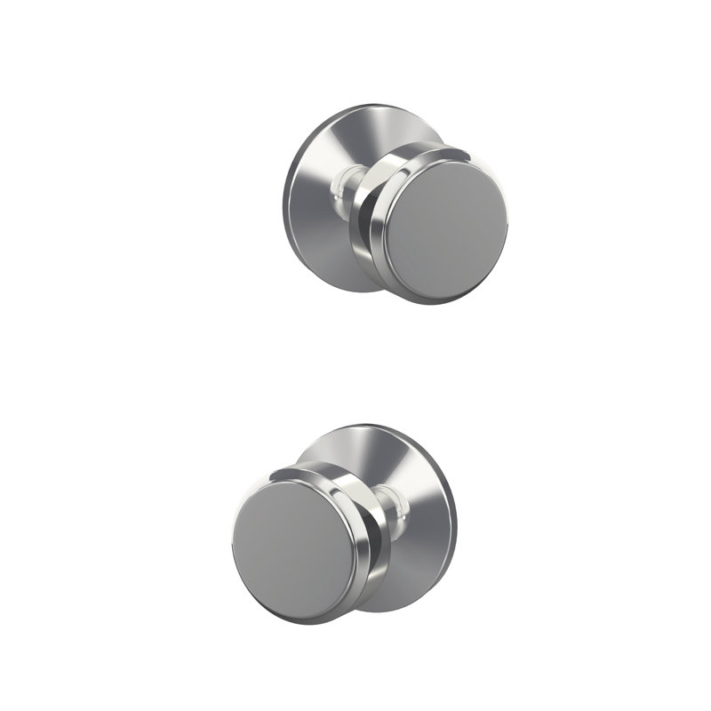 Bowery Non-Turning Knob with Kinsler Trim, Bright Chrome