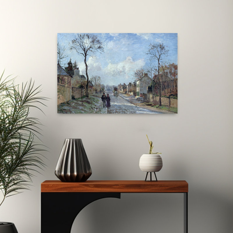 The Road To Louveciennes, 1872 Impressionist Abstract Contemporary Tree Winter Wall Art Print, 40.64cm H x 60.96cm W