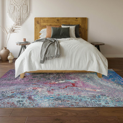 Premium Machine Washable Cerrito AMF588 Blue Rug