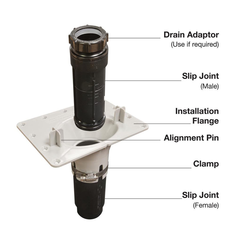 DRAIN ENSEMBLE F2 ABS POUR, Noir / blanc cassé