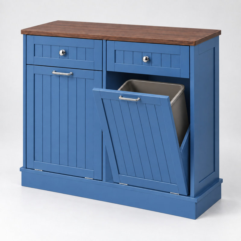 Armoire poubelle inclinable Havant, Bleu