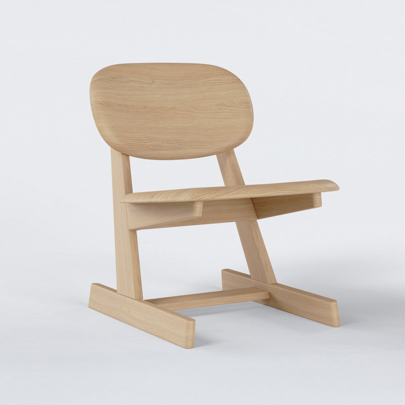 KufenKarl Outdoor Lounge Chair, Oak Nature
