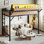 Structure de lit simple de taille mezzanine avec tablettes de rangement, panneau perforé, ports USB et lumières DEL-7921164-7921165