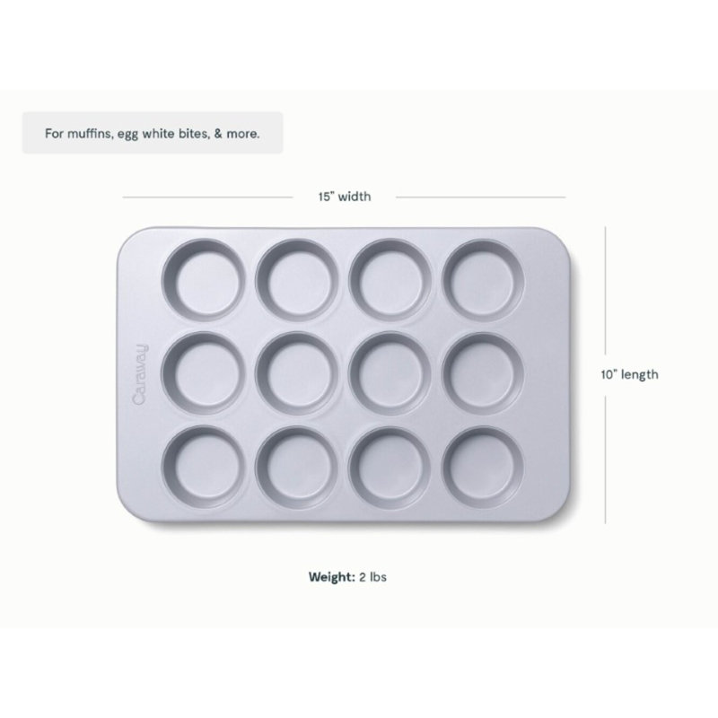 Caraway 12 Cup Nonstick Ceramic Muffin Pan, Cream, Cream
