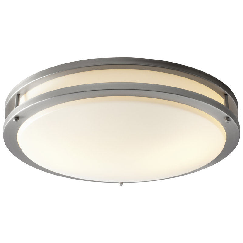 Winsted Acrylic LED Flush Mount, Satin Nickel