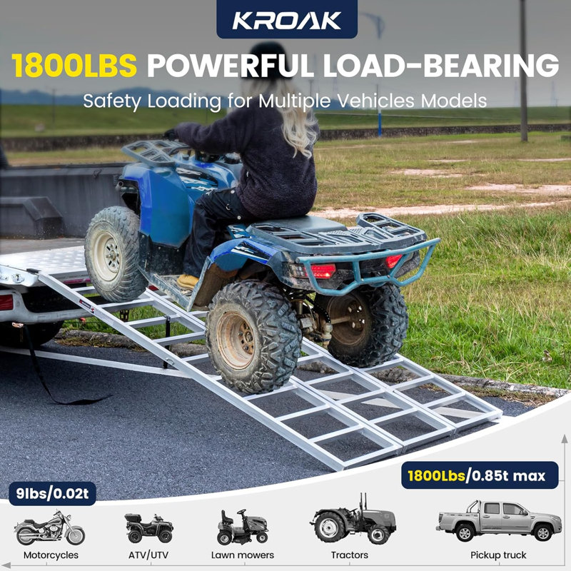 Audew Aluminum Loading Ramps 1800Lbs Max | Wayfair