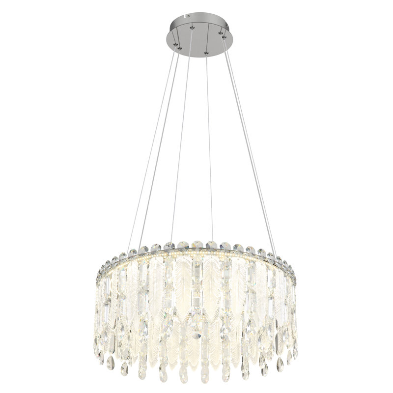 Fung 1 - Light Chrome LED Pendant, 70cm W x 59cm D