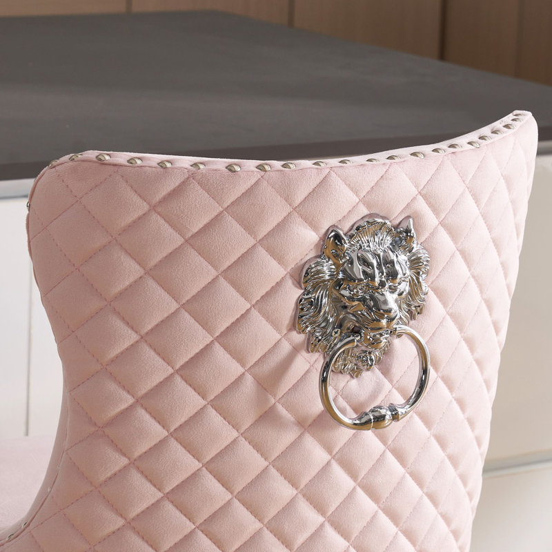 Swivel Adjustable Height Counter Stool With Metal Frame, Silver, Pink