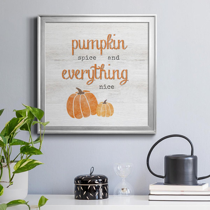 «Pumpkin Spice», art textuel sur toile, Argent, H 34,5 po x l 34,5 po x P 1,5 po