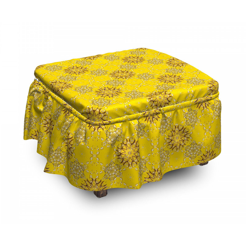 Housse pour repose-pieds à fleurs tourbillony