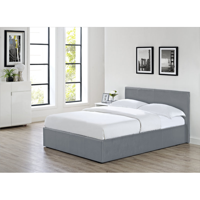 Lolita Upholstered Ottoman Bed, Grey, Single (3')